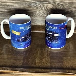 Vintage Polar Express Believe Train Ride Christmas Holiday mugs Set of 2 cups